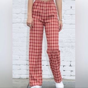 Brandy Melville red checkered pants! super soft and comfy! size xs/s